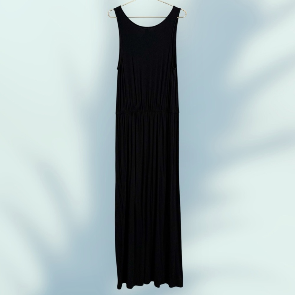 Nordstrom Caslon Black Knit Sleeveless Elastic Waist Maxi Dress M (8/10) - Picture 10 of 12